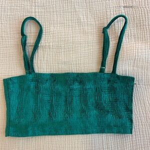 Dark green velvet bandeau top - urban outfitters